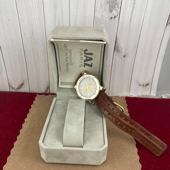 Vintage Jaz Paris Chronograph Triple Date Watch NIB - Picture 7 of 11